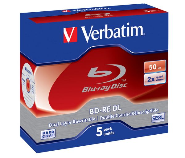Verbatim BD-RE DL 2х - двухслойные перезаписываемые Blu-ray-диски емкостью 50 ГБ