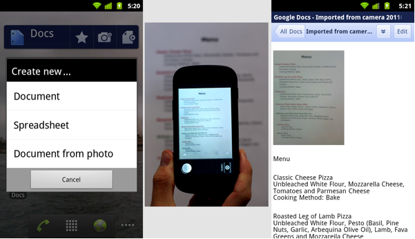 Google выпускает приложение Google Docs для Android-фонов