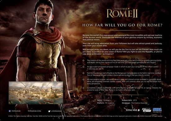 Total War: Rome 2 выйдет в 2013 году