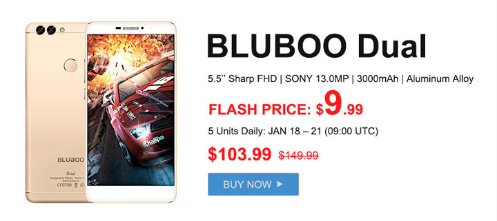 Характеристики смартфона BLUBOO Dual