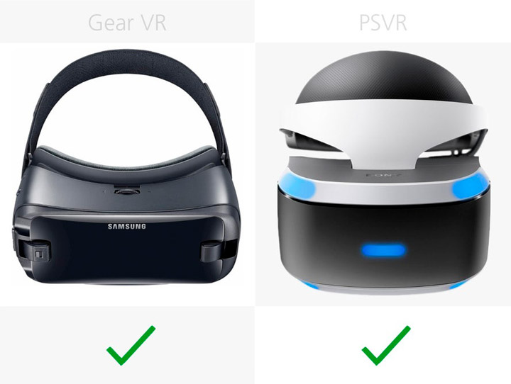 Очки Samsung Gear VR (2017) и Sony PlayStation VR
