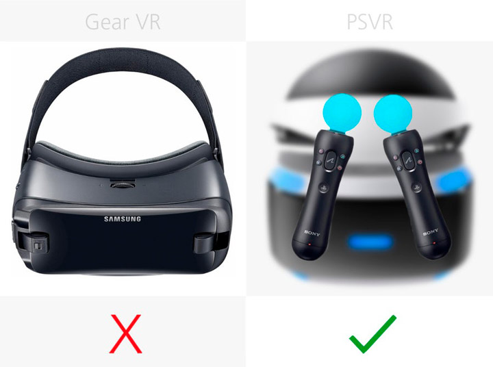 Контроллеры движения Samsung Gear VR (2017) и Sony PlayStation VR
