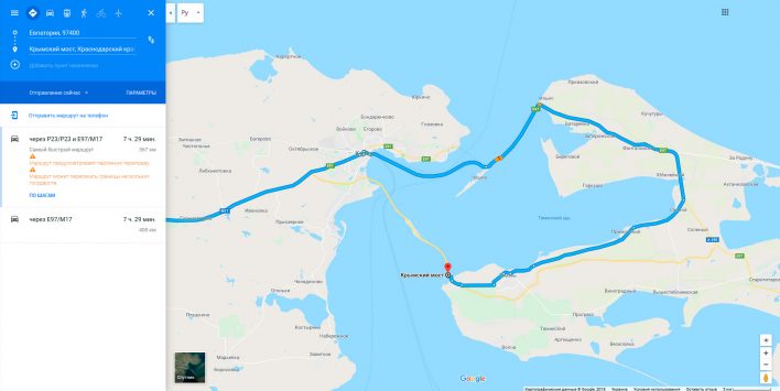На Google Maps появился Крымский мост!