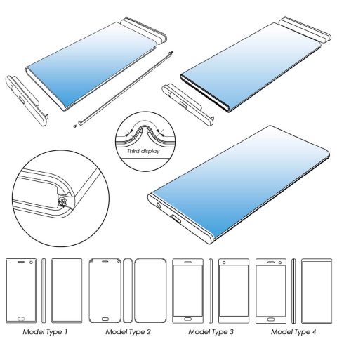 Патент Samsung описывает безрамочный смартфон с тремя экранами