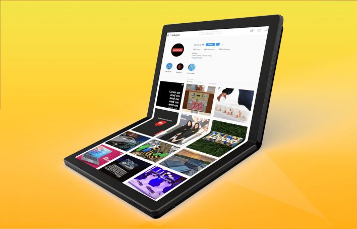 Lenovo представила первый ноутбук со складным дисплеем