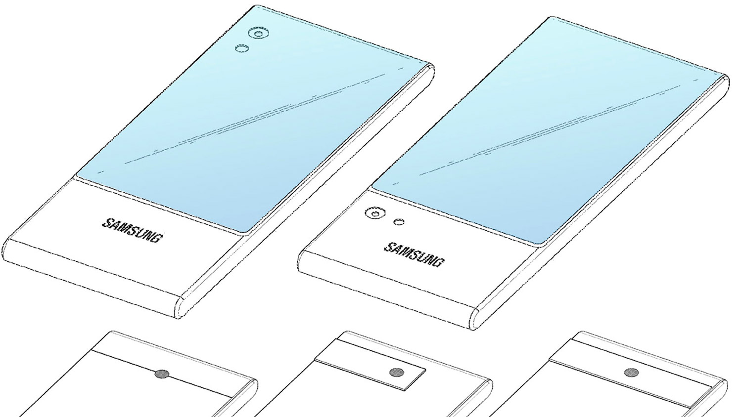 Телефон с тремя экранами. Samsung Foldable Phone with Expandable, wrappable display seen in New Patent Filing.