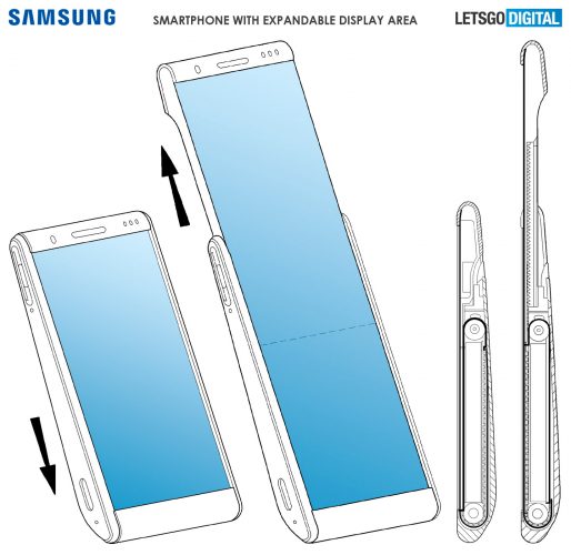 Samsung получила патент на концепт смартфона со сворачивающимся дисплеем