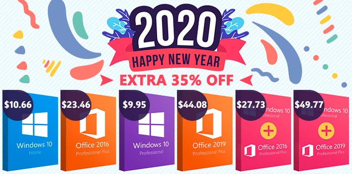 Новогодние скидки на программное обеспечение: Windows 10 Pro за $9,95, Office 2016 Pro за $23,46 и Office 2019 за $44,08!