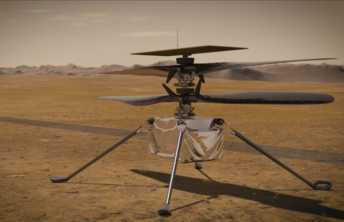 В атмосфере Марсе первым полетит вертолет Ingenuity