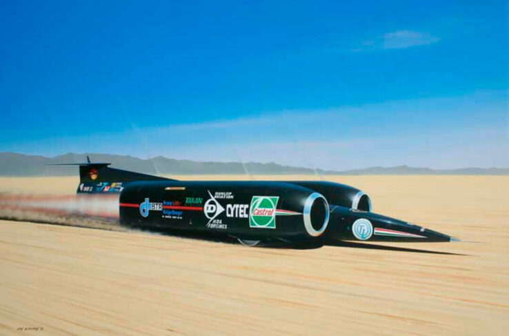 Новый рекорд скорости в 1610 км/час на новом ракетомобиле