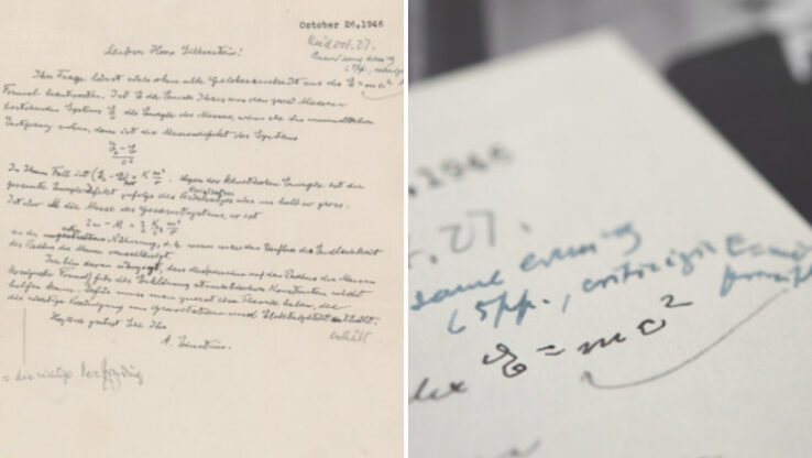 Письмо Альберта Эйнштейна с уравнением E=mc2 продали за $1,2 млн