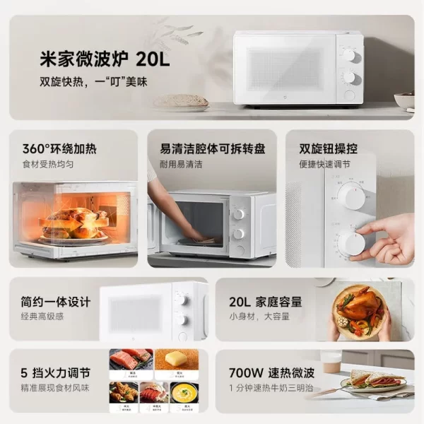 Уникальное решение от Xiaomi: горячая еда и теплые тарелки с микроволновкой Mijia 20L